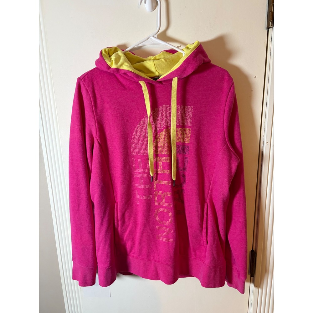 The North Face Womens Pink Never Stop Exploring Graphic Pullover Hoodie Large